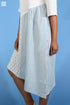 Cotton Spring Dress In Ivory White And Eggshell Blue Graphic Block Print