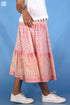Cambric Cotton 80s Skirt In Floral Block Print