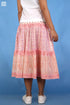 Cambric Cotton 80s Skirt In Floral Block Print