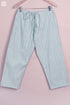 40s Cotton Pant in Ice Blue Lehriya Hand Block Print
