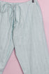 40s Cotton Pant in Ice Blue Lehriya Hand Block Print