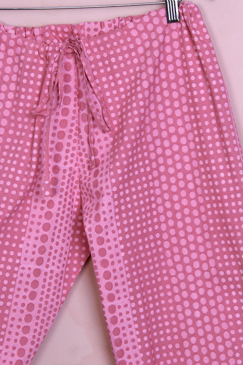 40s Cotton Pant in Hot Pint Spot Hand Block Print
