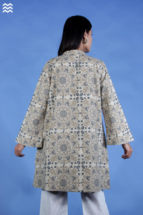 20s Cotton Corfu Jacket With Floral Block Print