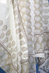 Bengal Cotton Dupatta in Sand Coloured Bird Block Print