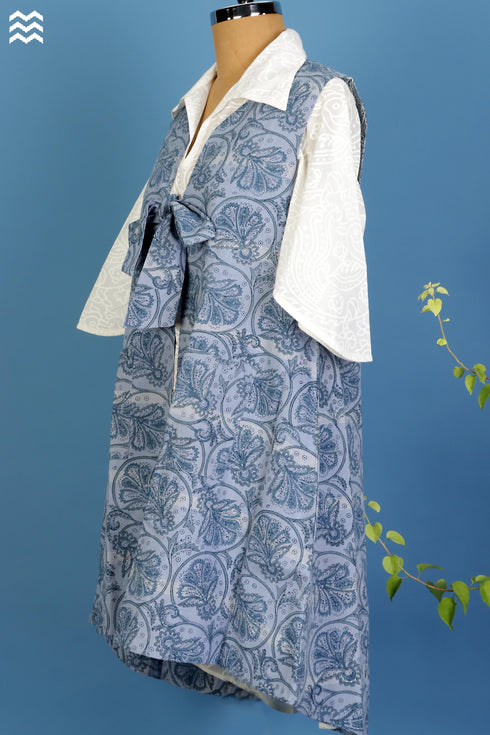 Khaadi Cotton Sleeveless Oliver Jacket In Block Print