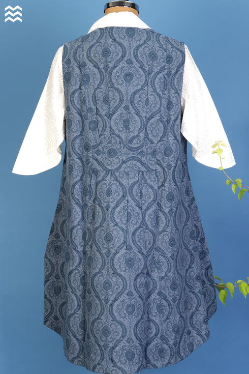 Khaadi Cotton Sleeveless Oliver Jacket In Block Print