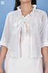 Slub Cotton Stan Jacket In Chikankari Embroidery