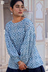 Slub Cotton Stanley Top In Geometric Block Print
