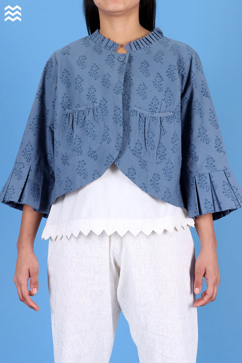 Khaadi Cotton Jackie Jacket With Floral Block Print
