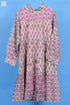 Cotton Silk Runway Dress In Assorted Block Print