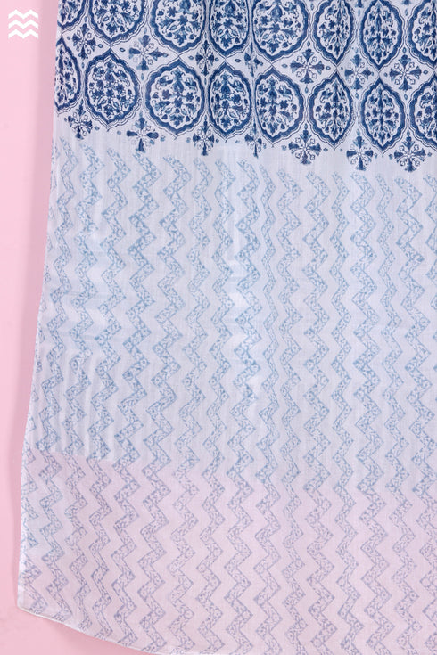 Mulmul Cotton Wrap In Graphic Block Print