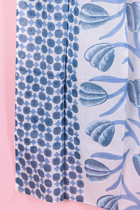 Mulmul Cotton Wrap In Assorted Block Print