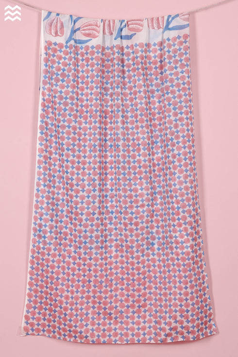 Mulmul Cotton Wrap In Assorted Block Print