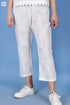 Cambric Cotton Rose Pant In Textured Block Print