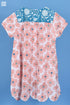 Slub Cotton Rose Top In Block Print