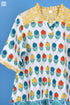 Crepe Cotton Frilly Pete Top In Floral Block Print