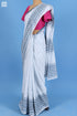 Mulmul Cotton Saree With Fall In Graphic Block Print