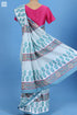 Mulmul Cotton Saree With Fall In Floral Block Print