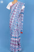 Mulmul Cotton Saree With Fall In Floral Block Print