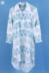 Mulmul Cotton Long Boyfriend Shirt In Graphic Block Print