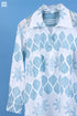 Mulmul Cotton Long Boyfriend Shirt In Graphic Block Print