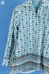 Slub Cotton Zoom Top In Retro Block Print