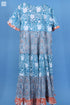 Mulmul Cotton Frou Frou Dress In Floral Block Print