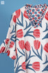 Cotton Crepe Fitzgerald Dress In Floral Block Print