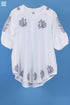 Slub Cotton Rose Top With Chikankari Embroidery