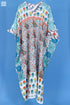 Cotton Silk Cher Caftan In Paisley Block Print