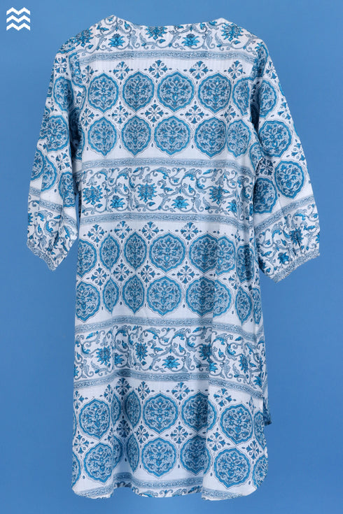 Slub Cotton Glory Top In Graphic Block Print