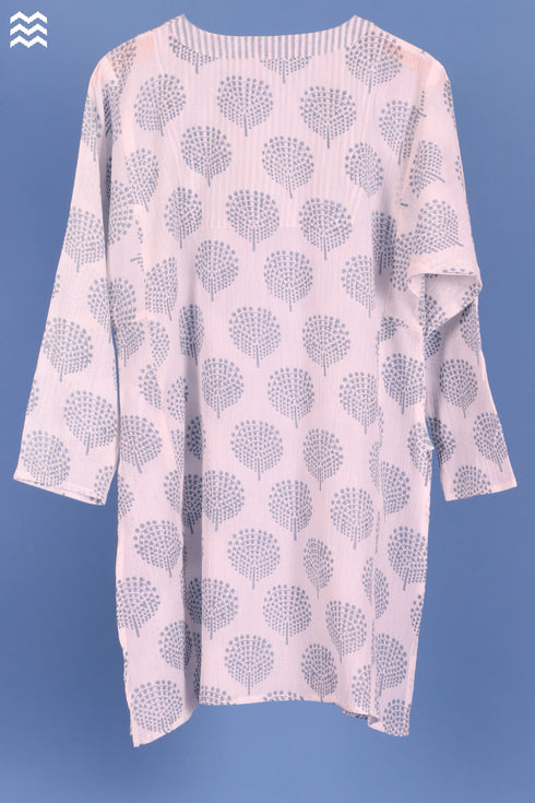 Crepe Cotton Anu Kurta In Graphic Block Print
