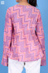 Silk Cotton Bias Inner Top in Zigzag Block Print