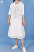 Crepe Cotton Noodle Strap Dress In Textured Block Print