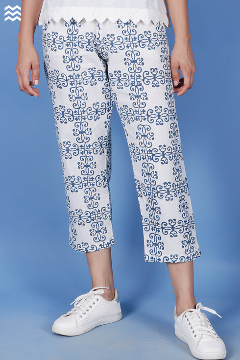 Khaadi Cotton Rose Pant In Graphic Block Print