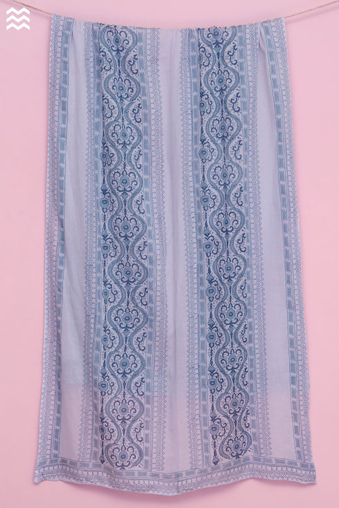 Mulmul Cotton Wrap In Graphic Block Print