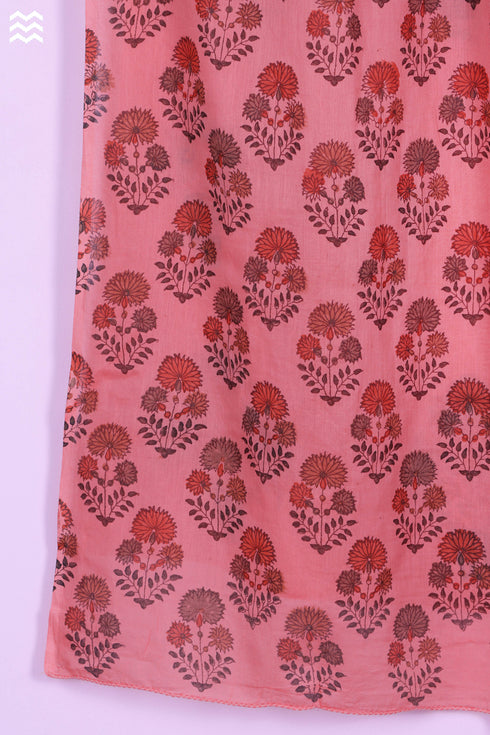 Mulmul Cotton Wrap In Floral Block Print