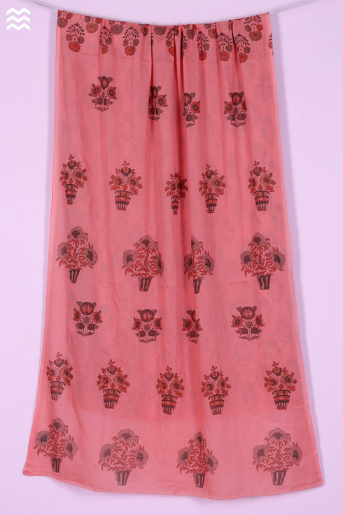 Mulmul Cotton Wrap In Floral Block Print