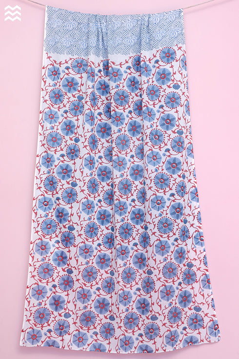 Mulmul Cotton Wrap In Floral Block Print