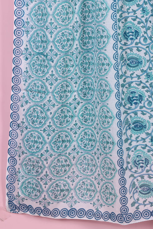 Mulmul Cotton Wrap In Floral Block Print
