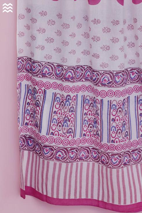 Mulmul Cotton Wrap In Geometric Block Print