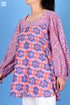 Cotton Silk Dunning Top In Graphic Block Print