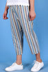 Cambric Cotton Rose Pant In Striped Print