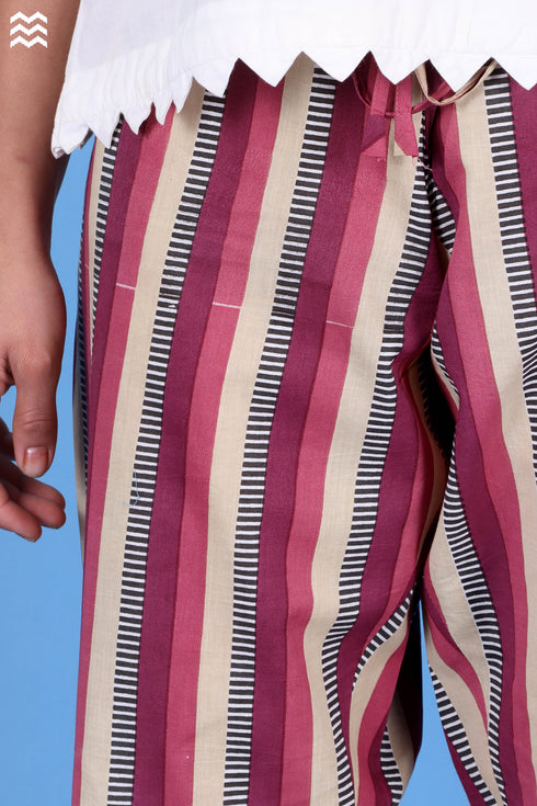 Cambric Cotton Clint Pant In Striped Print