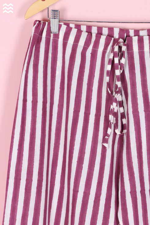 Khaadi Cotton Rose Pant In Striped Block Print