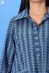 Cambric Cotton Boyfriend Shirt In Geometric Block Print