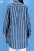 Cambric Cotton Boyfriend Shirt In Geometric Block Print