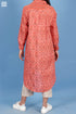 Slub Cotton Long Boyfriend Shirt In Assorted Block Print