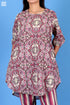 Cambric Cotton Rose Top With Graphic Print