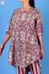 Cambric Cotton Rose Top With Graphic Print
